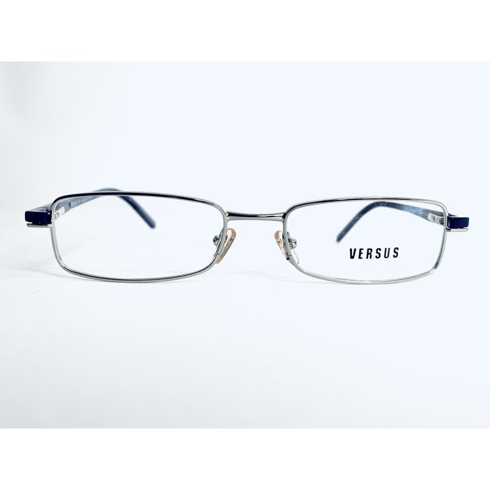 New Versace Versus Silver Metal Glasses W Purple Temples MOD 7061 50 17 135 NEW